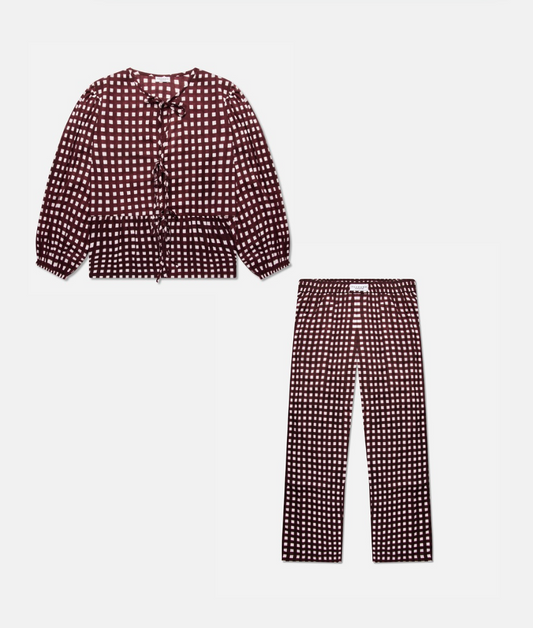 Brown Checkered Set