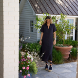 Navy Linen Maxi Anna