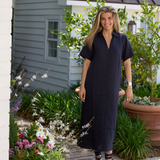 Navy Linen Maxi Anna