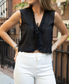 Black Chloe Eyelet Tie Top
