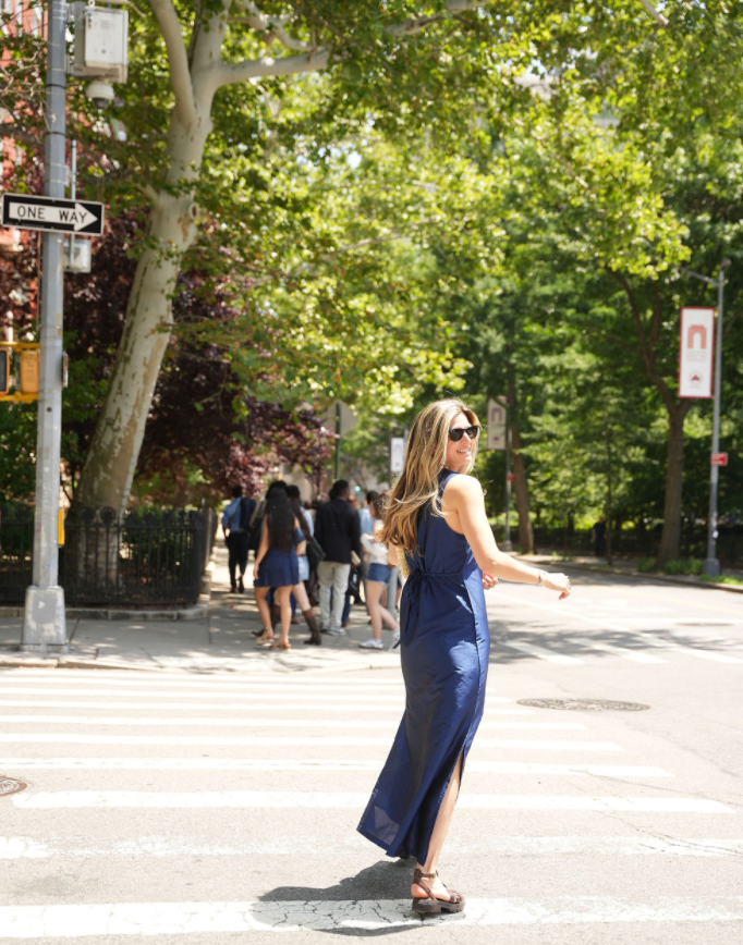 Navy Isabella Dupioni Maxi