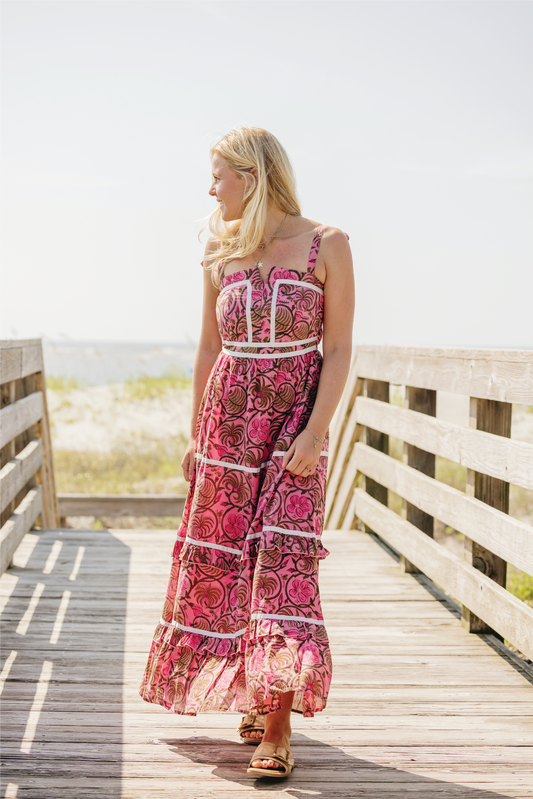 Ella Hot Pink Floral Maxi