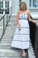 Ella White with Navy Maxi