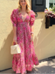 HOT PINK FLORAL MILLER MAXI