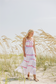 Ella Bright Pink and White Maxi Dress