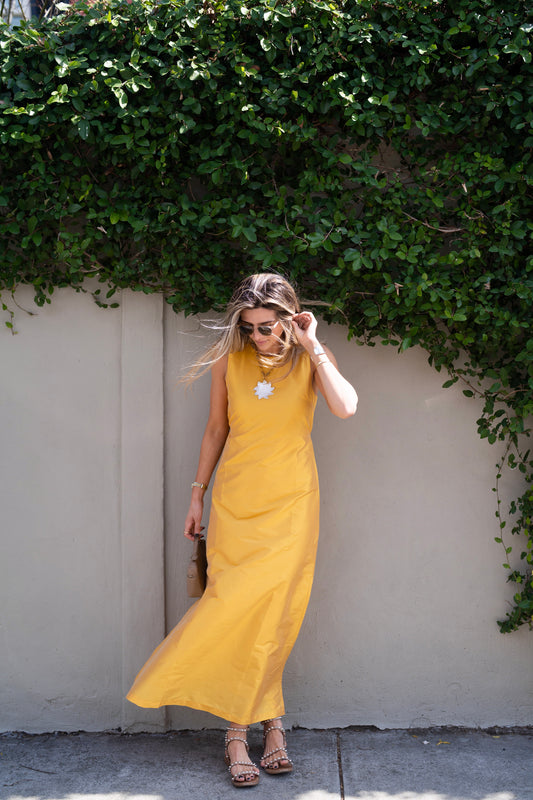 Isabella Silk Mustard Maxi